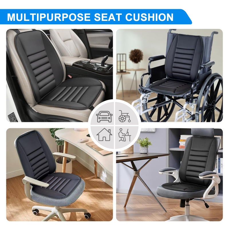 Sanwom Car Seat Cushion with Back Support Pillow  1.2'' Thick Enhanced Comfort Memory Foam Design for Pain Relief  Ideal for Drivers and Office Use - Ergonomic Lumbar Comfort for Long Sitting - Image 5